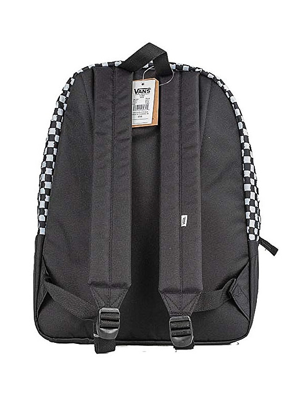 vans realm classic diy checkerboard black & white backpack